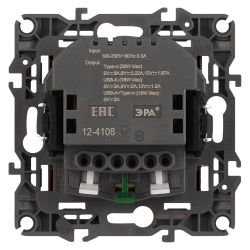 Розетка ЭРА Серия 12 12-4108-13 2P+E 16A-250В со шторками с USB type-A+C 5В-3А бронза | Эра 12