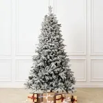 Заснеженная елка с гирляндой встроенной «Saint Paul» (Литая+пвх) от 1,8 м до 3 м