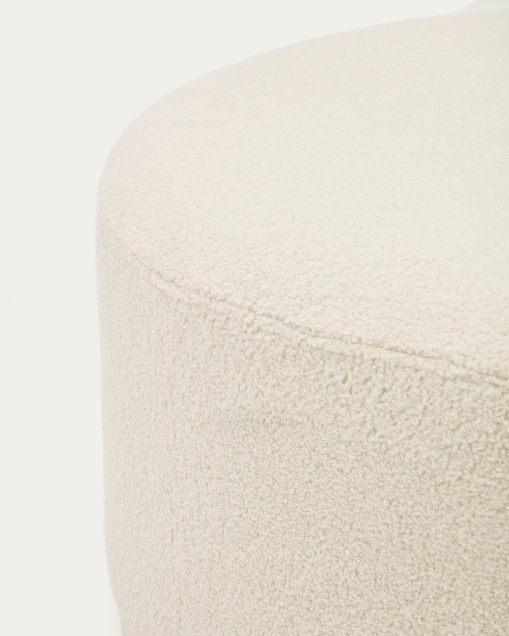 Kaeli Пуф для ног со съемным чехлом из экрю букле Ø 120