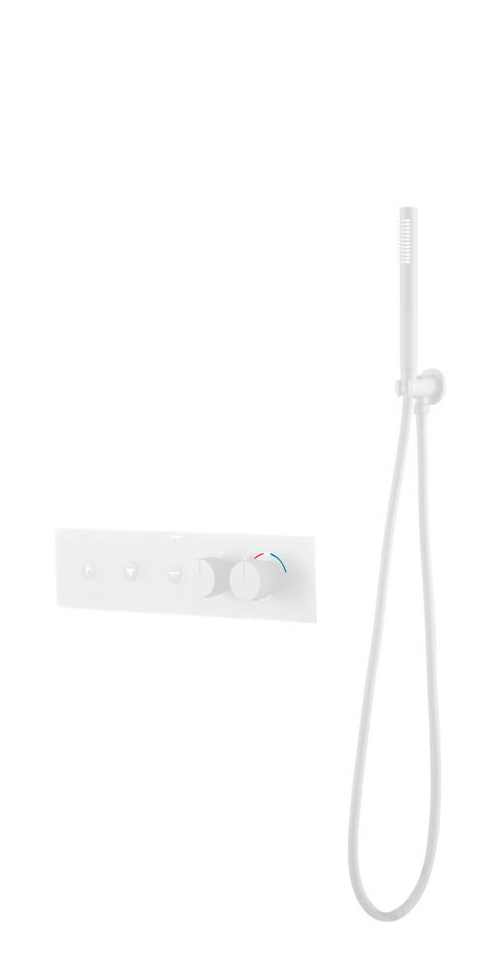 Смеситель FUSION TERMO с ручным душем MATT WHITE