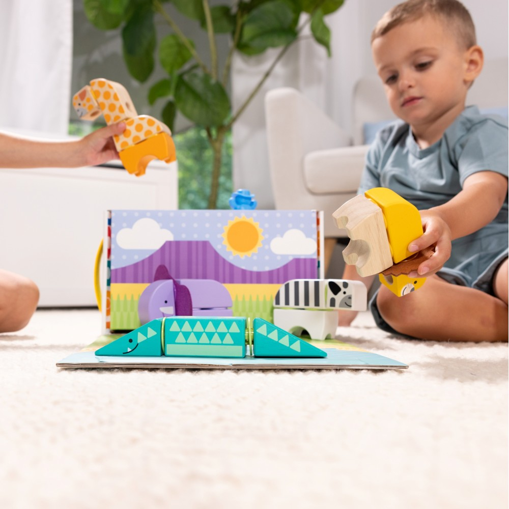 Melissa & Doug - KLOCKI Blockables Деревянные животные сафари 34 элемента 20155261