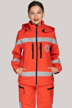 Куртка демисезонная женская Скорая помощь MedicLine SOFTSHELL красная