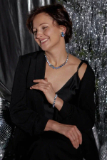 Колье Crezus, с кристаллами, CZ24-24E42 (голубой)