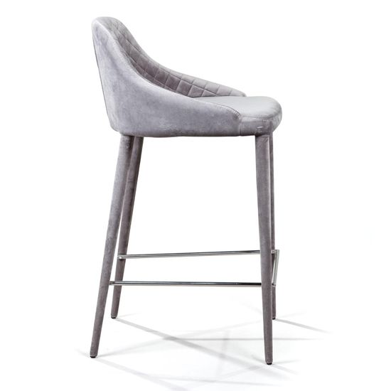 Стул полубарный Douglas, бархат серый