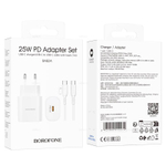 Зарядное устройство Borofone PD 25W + QC3.0 Для Type-C BA82A (white)