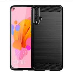 Чехол для Huawei Nova 5 (Nova 5 Pro) цвет Black (черный), серия Carbon от Caseport