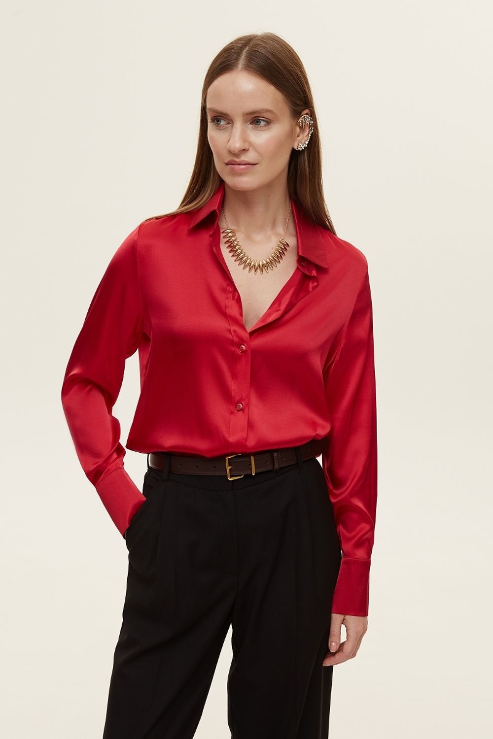 Рубашка Кельн красный шелк