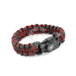 Браслет СЛЕДОПЫТ из паракорда свисток компас и огниво 26х2см красный