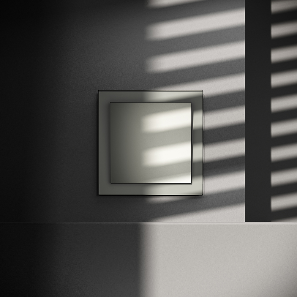 Выключатель встраиваемый VOLTUM S70 одноклавишный 10А, (сталь)