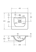 Тумба с раковиной BelBagno 40 UNO-MINI-400-2C-SO-СO+BB-8099-3-40 бежевая матовая