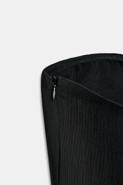 ZARA ПЛАТЬЕ-БОДИ ИЗ ПОЛУПРОЗРАЧНОЙ ТКАНИ, ЧЕРНЫЙ