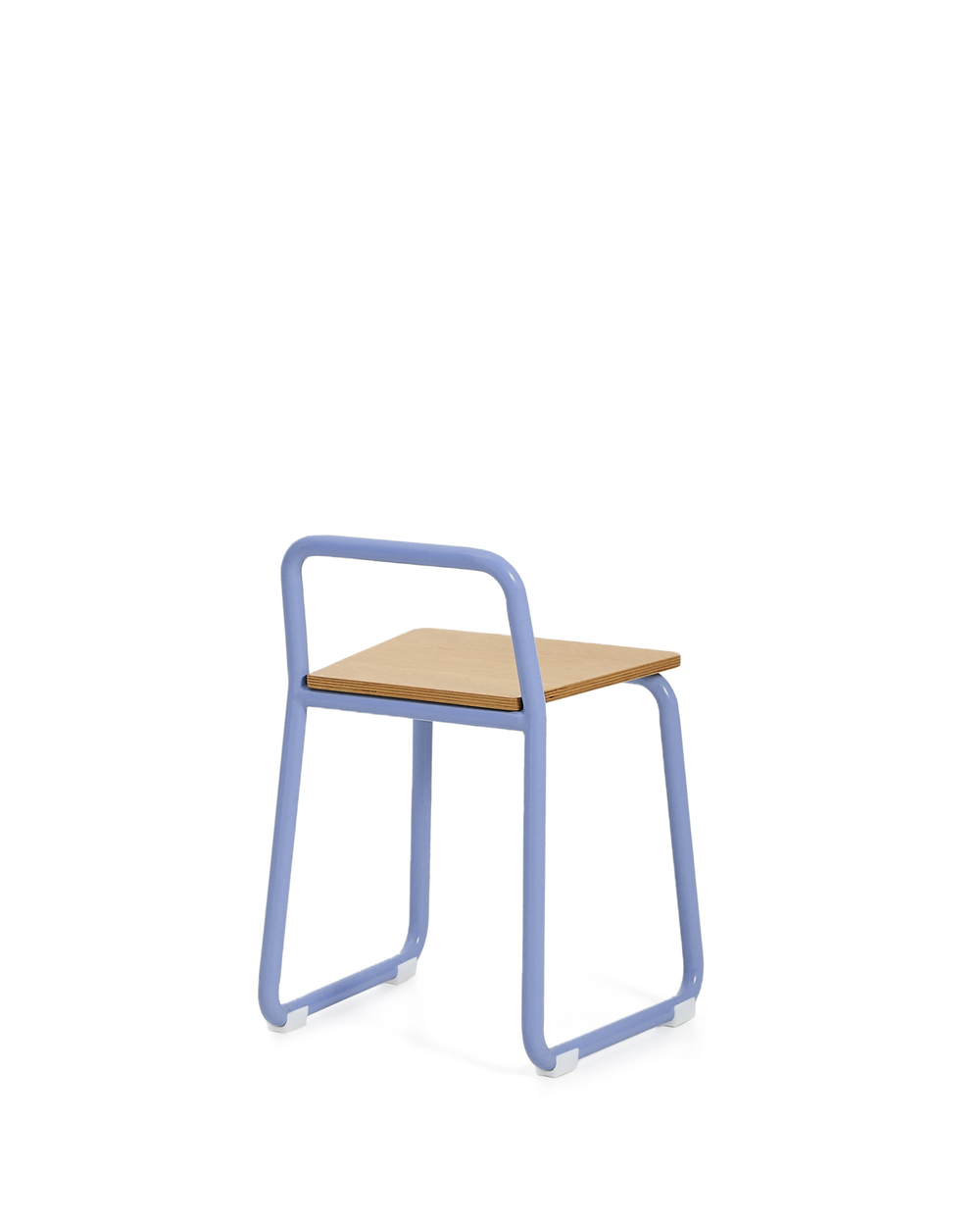 Tinn Стул из ясеневого шпона с синей металлической конструкцией