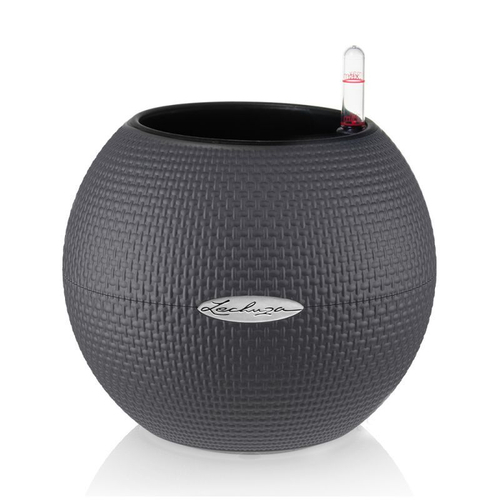 Кашпо Lechuza "Puro Color Complete slate grey" (пластик), D20xH16 см