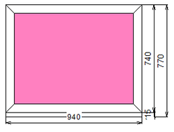 Пластиковое окно 740 х 940 ТермА Эко с глухой створкой