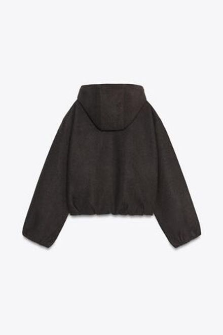 ZARA КУРТКА С КАПЮШОНОМ И ЭЛАСТИЧНЫМ НИЗОМ, КОРИЧНЕВЫЙ