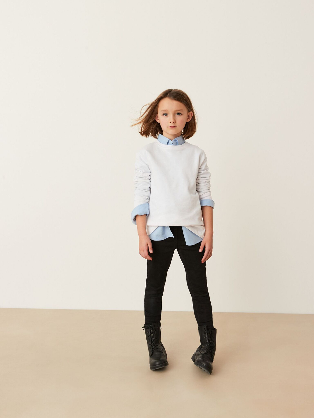 Джинсы узкие для девочки Next U85-464, Черный