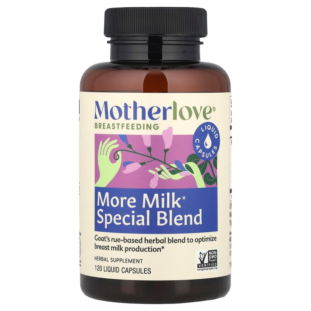 Motherlove, Грудное вскармливание, специальная смесь More Milk, 120 жидких капсул