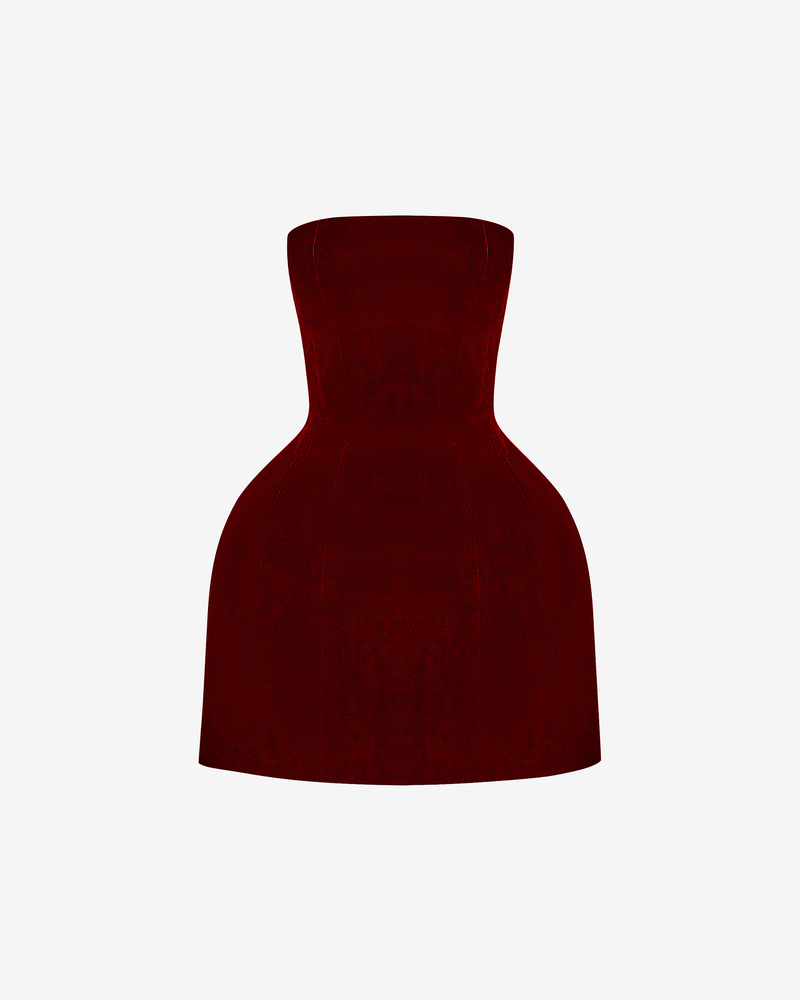 Платье мини корсетного типа из бархата