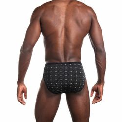 Мужские трусы брифы черные с узором Sergio Dallini SG2932-1