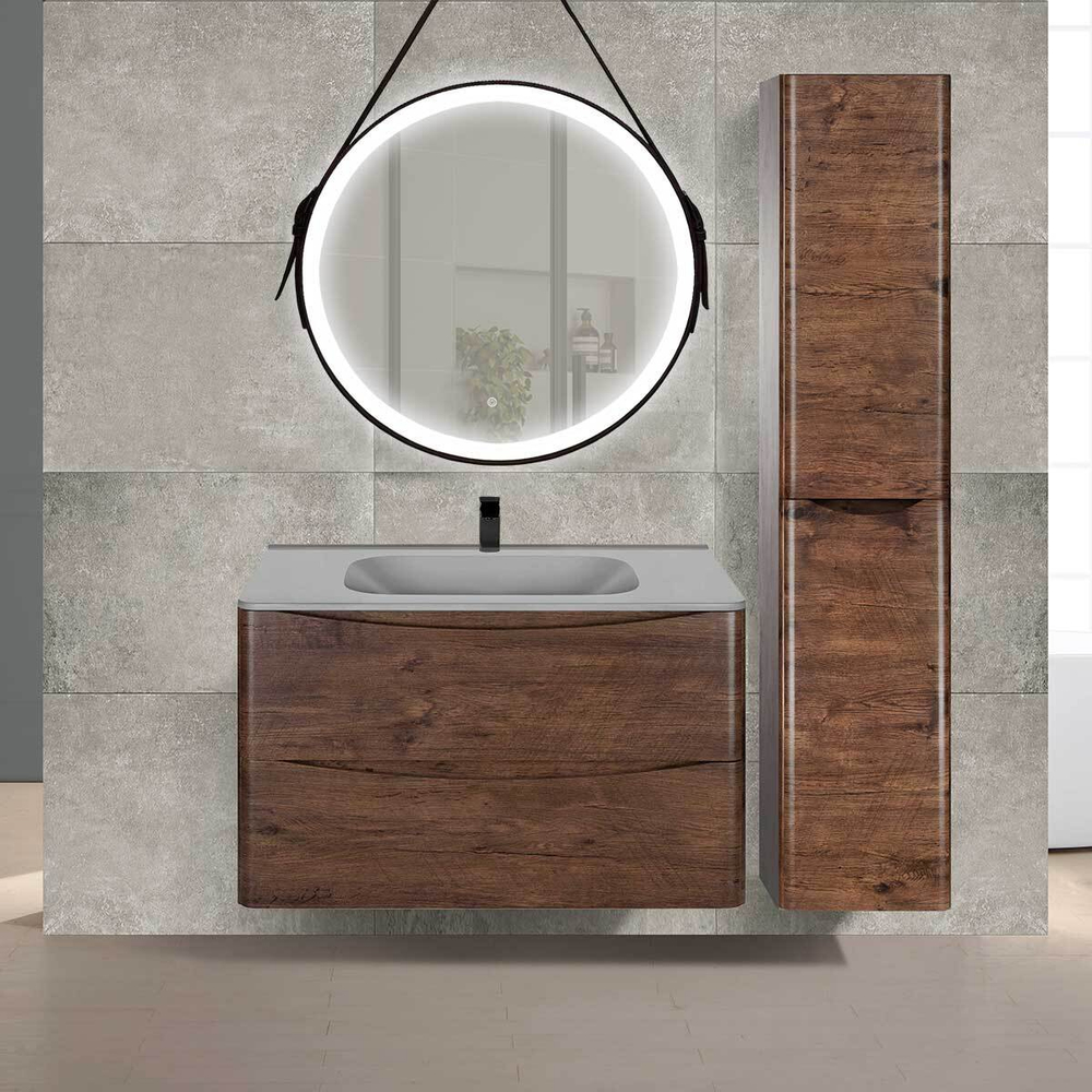 Тумба под раковину Vincea Paola 800 подвесная, 2 выкатных ящика soft close, R.Wood