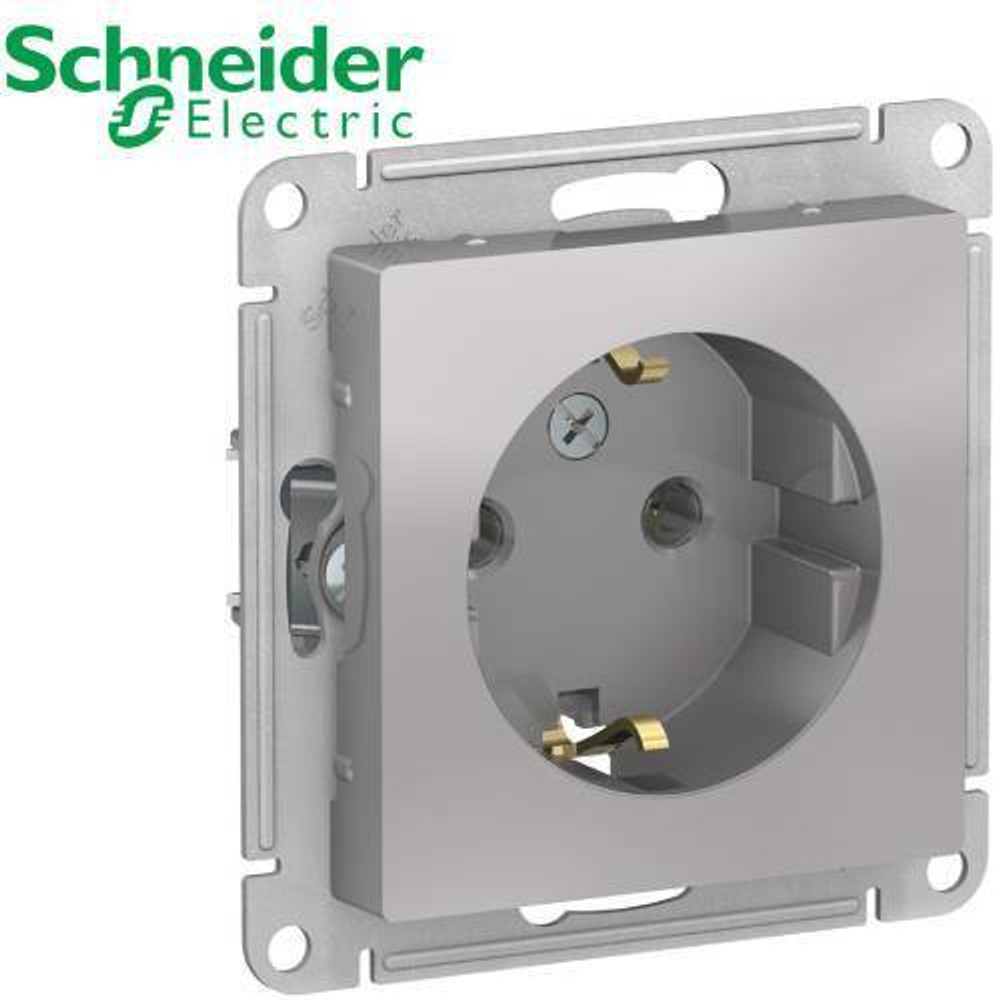 Розетка с/з (алюминий) AtlasDesign Schneider ATN000343