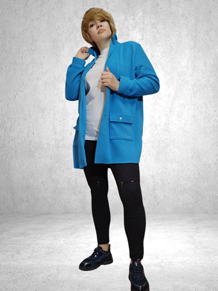 20882 Жакет женский флисовый  бирюза (56)