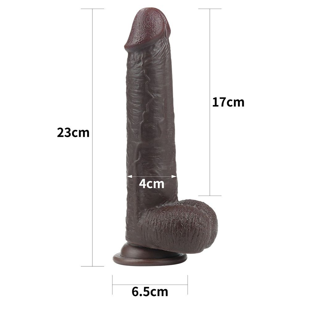 Коричневый фаллоимитатор Sliding-Skin Dong 9.0 - 23 см.