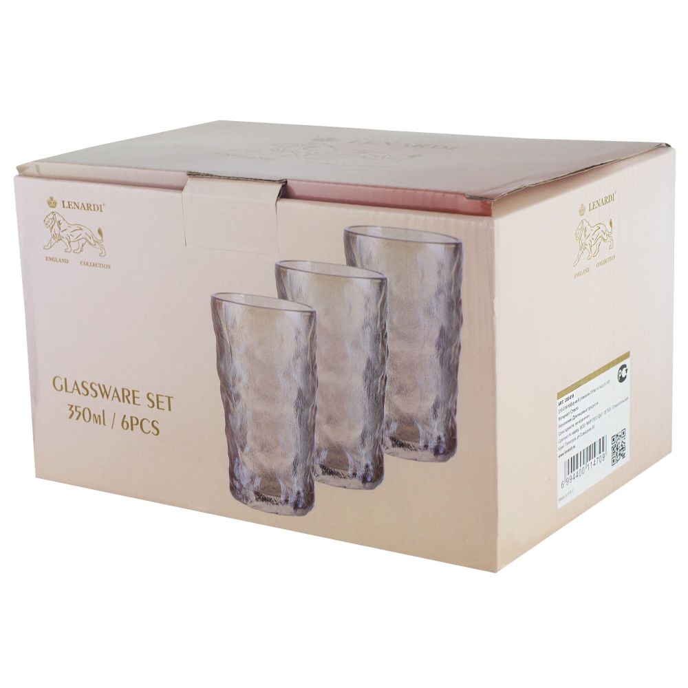 Lenardi 200-019 Набор из 6 стаканов 350мл в под.уп.(х8)Стекло