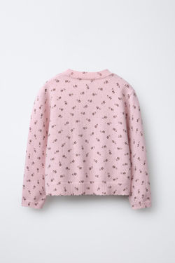 ZARA КАРДИГАН С ЦВЕТОЧНЫМ ПРИНТОМ, СВЕТЛО-РОЗОВЫЙ