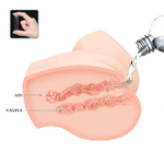 Телесный мастурбатор с 2 тоннелями Dual Vagina and Ass Veronica (Цвет: телесный)