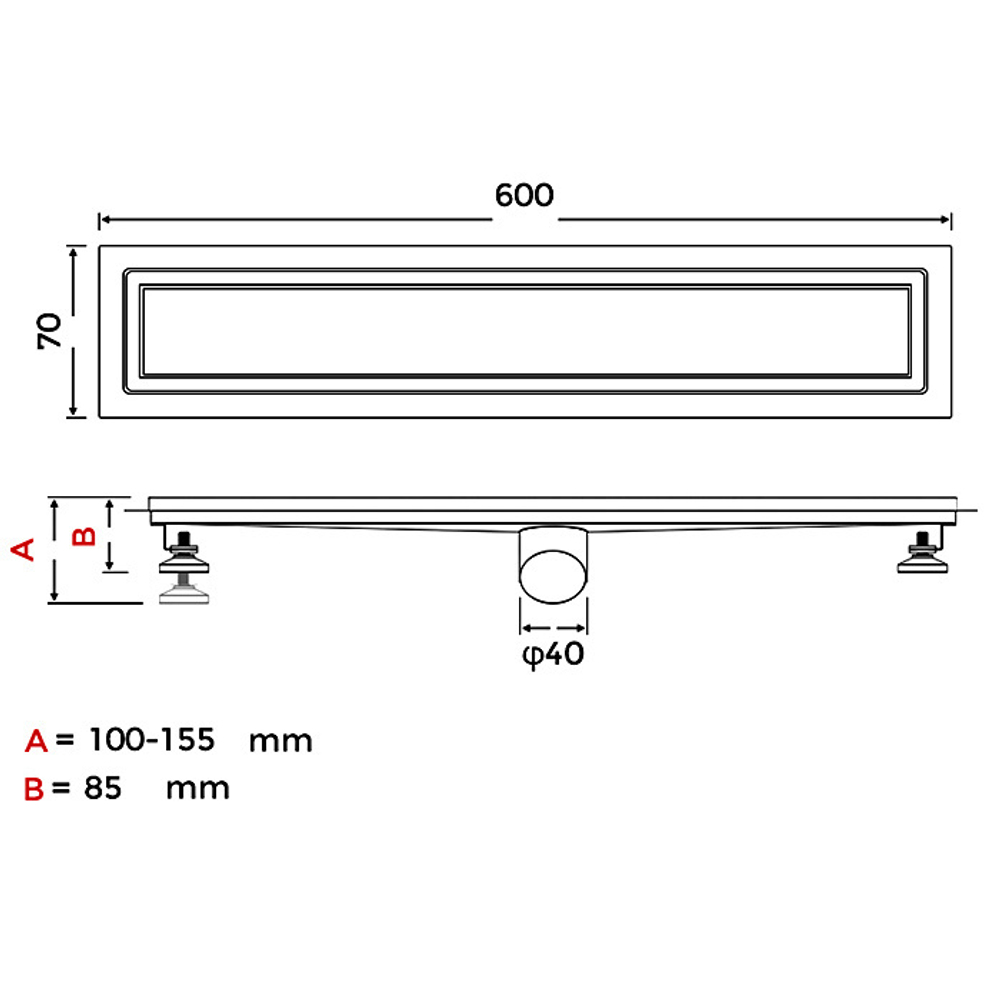 Трап душевой GAPPO 70*600мм G86007-4