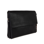 Мужская небольшая наплечная чёрная сумка-планшет из искусственной кожи Paulo Valenti TK51