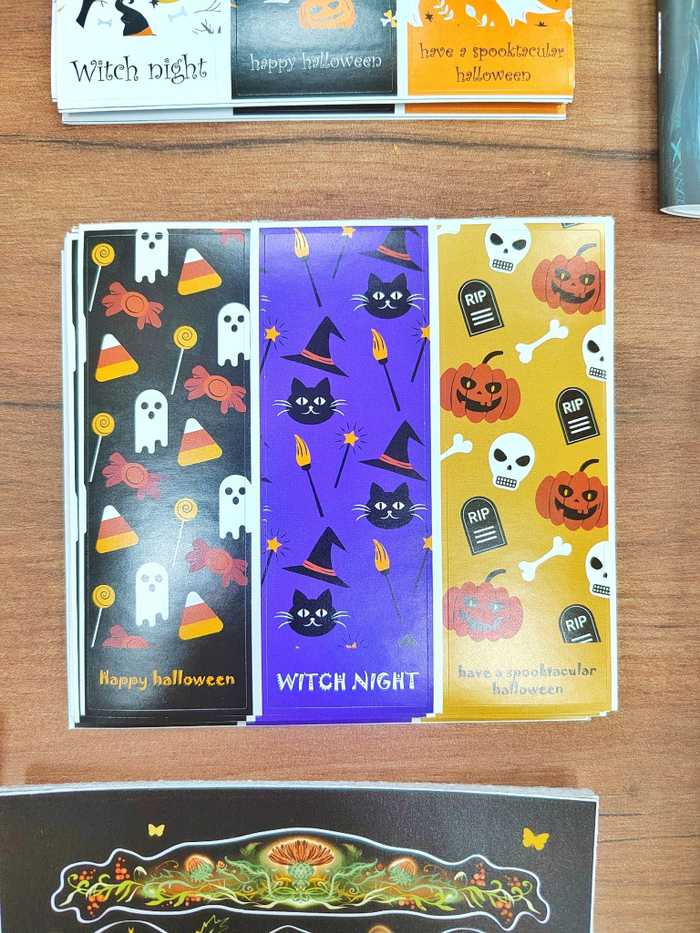 Наклейки "Хеллоуин" фиолетово-желтые