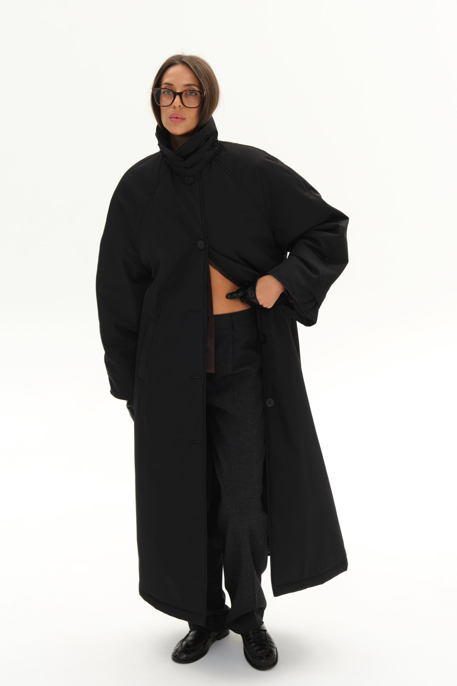 Утепленный плащ MAMIN | Черный