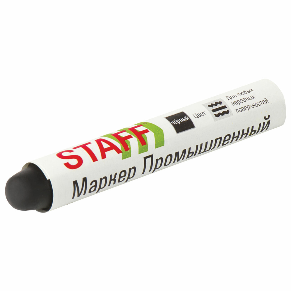 Маркер для промышленной маркировки STAFF ПМ-100 твердый черный -20 до +40С (6 штук в упаковке)