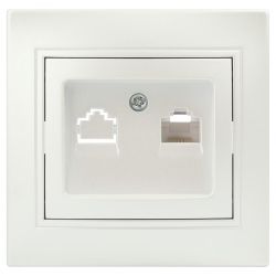 Розетка Intro Plano 1-303-06 информационная RJ45, IP20, СУ, перламутр