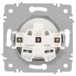 Розетка Intro Accent 6-201-06 2P 16А-250В IP20 СУ AL/CU перламутр