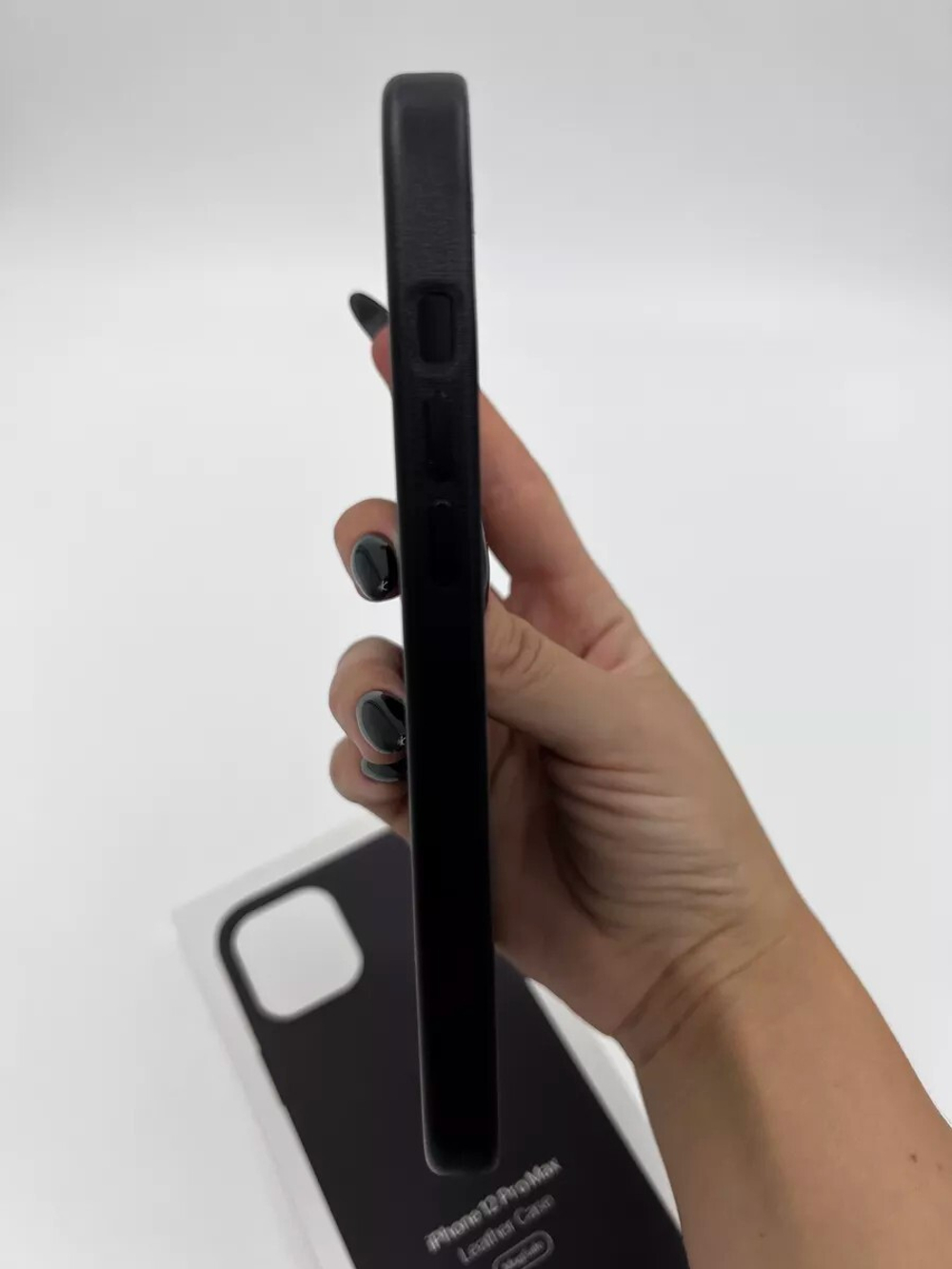 Кожаный чехол Leather Case iPhone 12 Pro Max, Black Черный