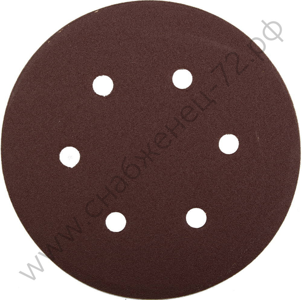 Круг шлифовальный ЗУБР ″Мастер″ универсальный, из абразивной бумаги на велкро основе, 6 отверстий, Р100, 150мм, 5шт