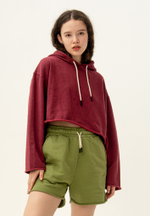 Худи Bowery NYC укороченное оверсайз Ruby