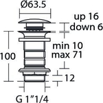 Нажимной донный клапан для умывальника Ideal Standard E1483XG