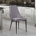 Стул Oliver, бархат светло-серый 26/ чёрный конус