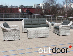 Комплект мебели из ротанга OUTDOOR Касабланка (3-местный диван, 2кресла, стол), ш/п, светлый микс