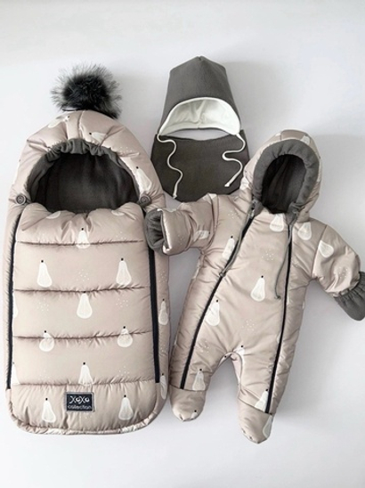 Зимний комплект на выписку "Пушинка принт" (model.18)