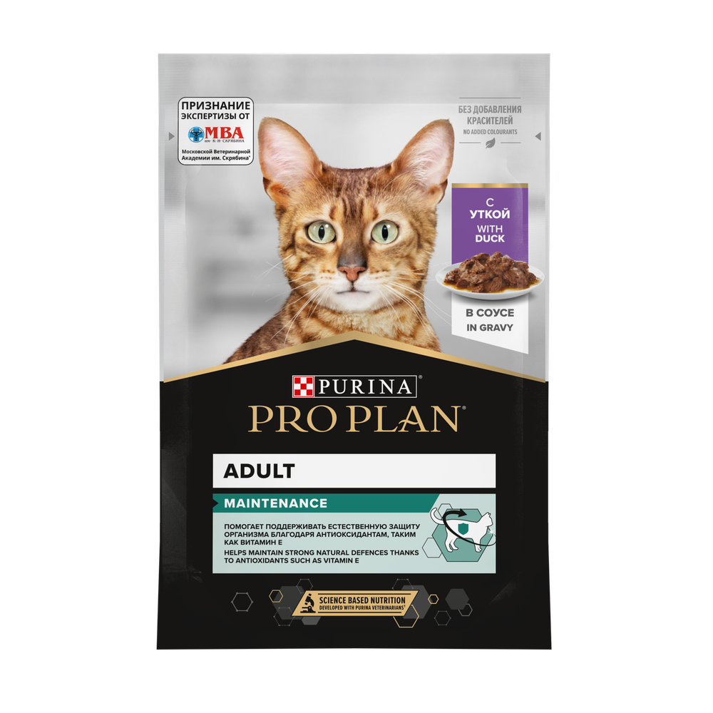Пауч Pro Plan Adult для кошек с уткой, кусочки в соусе Пауч Pro Plan Adult для кошек с уткой, кусочки в соусе