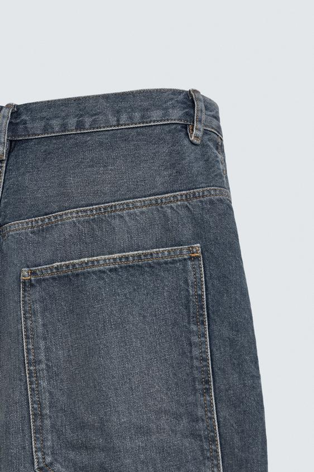 ZARA ДЖИНСОВЫЕ ШОРТЫ BAGGY FIT, СИНИЙ