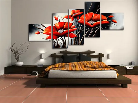 Модульная картина "Яркие бутоны"