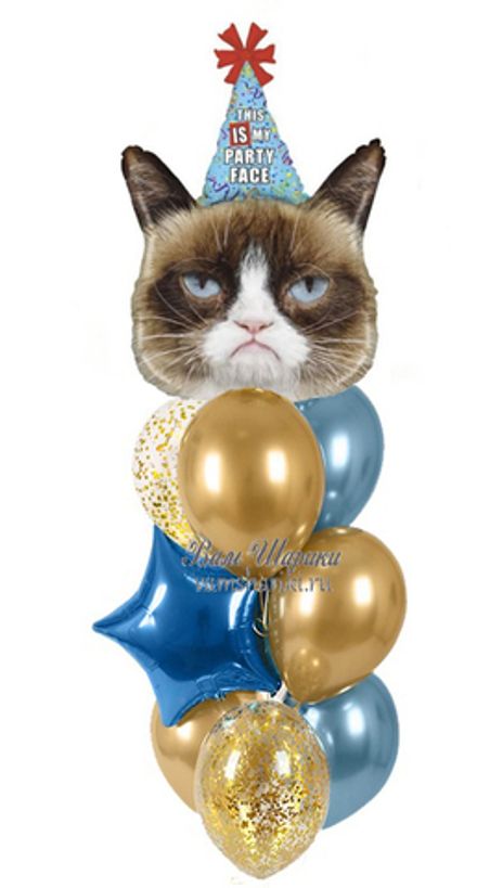 Букет шаров "Сердитый котик для тебя"