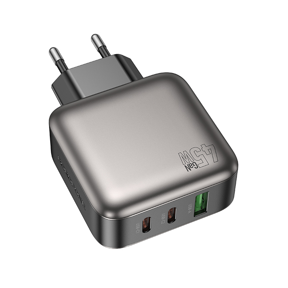 Сетевой адаптер питания BOROFONE BAS56A PD 45W (2C1A) QC 3.0 (черный)