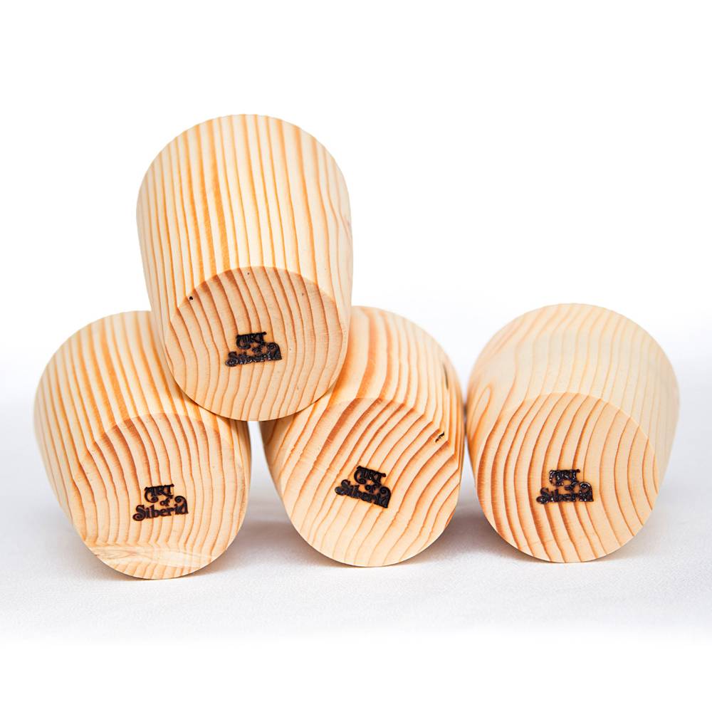 Набор деревянных бокалов (стаканов) из древесины кедра 4 шт. NC14